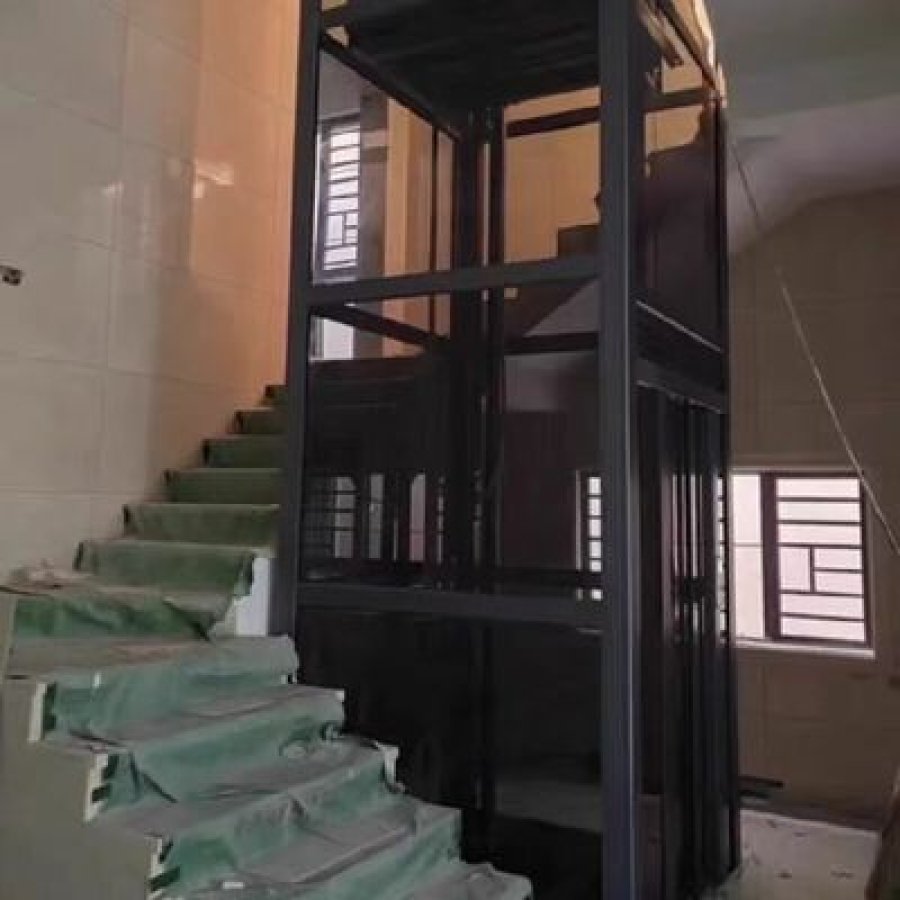 elegant stainless steel cabin hydraulic home lift 5 stops 14 5 m.jpg