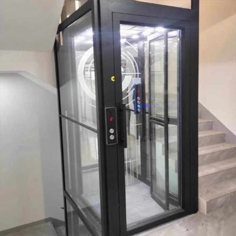 single phase deck floor residential hydraulic elevator automatic door.jpg