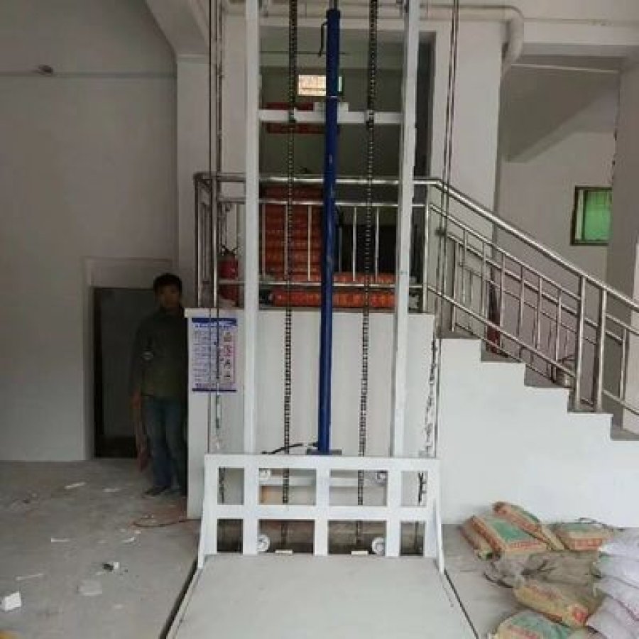 Emergency-Stop Hydraulic Cargo Lift – Custom Platform, 1–2 Ton Load