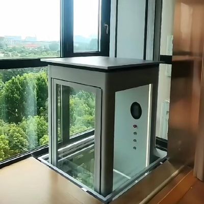 Marble Flooring Hydraulic Home Elevators LED Panel Compact Home Lifts
