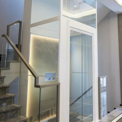 Single Phase Aluminium Alloy Cabin Elevator With 2.9 Meter Long Large Cylinders And Automatic Door