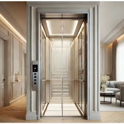 Microprocessor Hydraulic Home Elevator Aluminium Alloy Domestic Hydraulic Lift