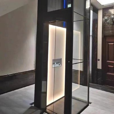 Microprocessor Home Sightseeing Elevator 14.5M Hydraulic Lift For Villas