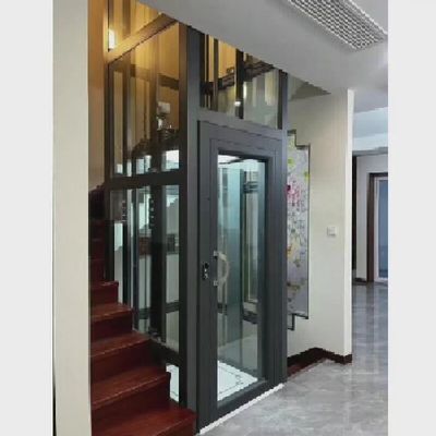 Industrial Feeling Traction Home Elevator Without Machine Room 400kg Customized Cabin