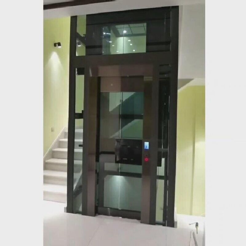 Gearless Steel-Frame Home Elevator – 0.6 m/s, Center-Opening Doors