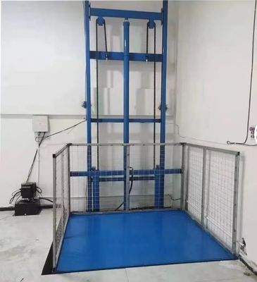 Hydraulic residential cargo lift with a custom steel platform for a home freight elevator